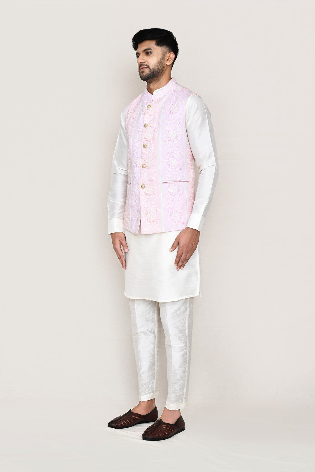 Stylish Pink Jacquard Jacket | Wevon Designer Party Wear