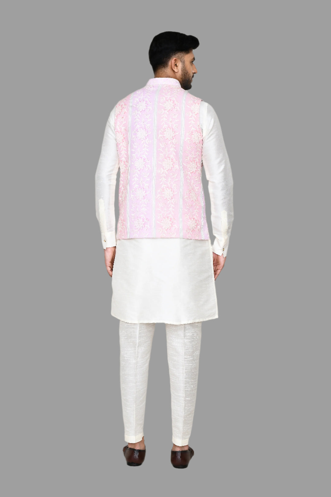 Stylish Pink Jacquard Jacket | Wevon Designer Party Wear