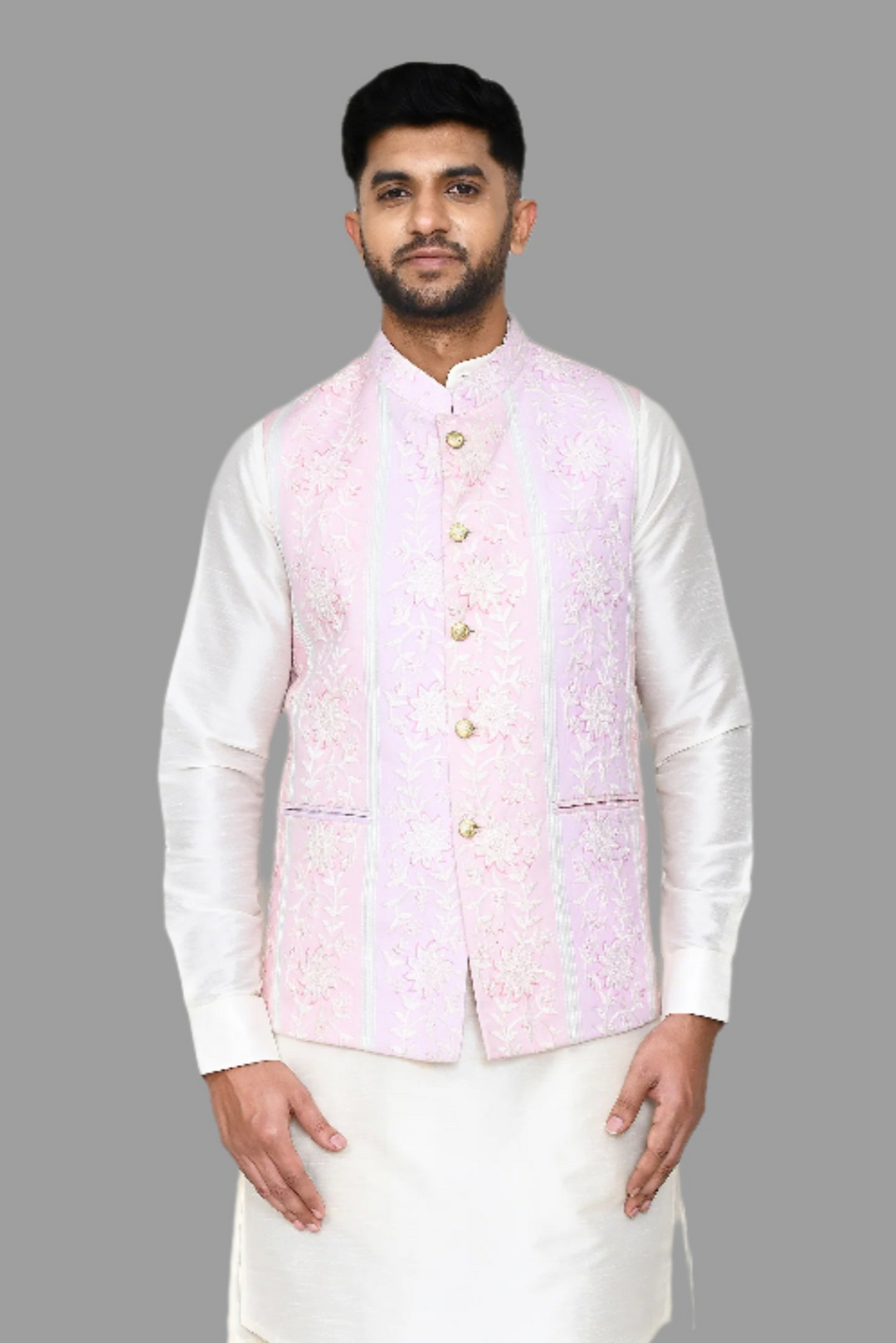 Stylish Pink Jacquard Jacket | Wevon Designer Party Wear