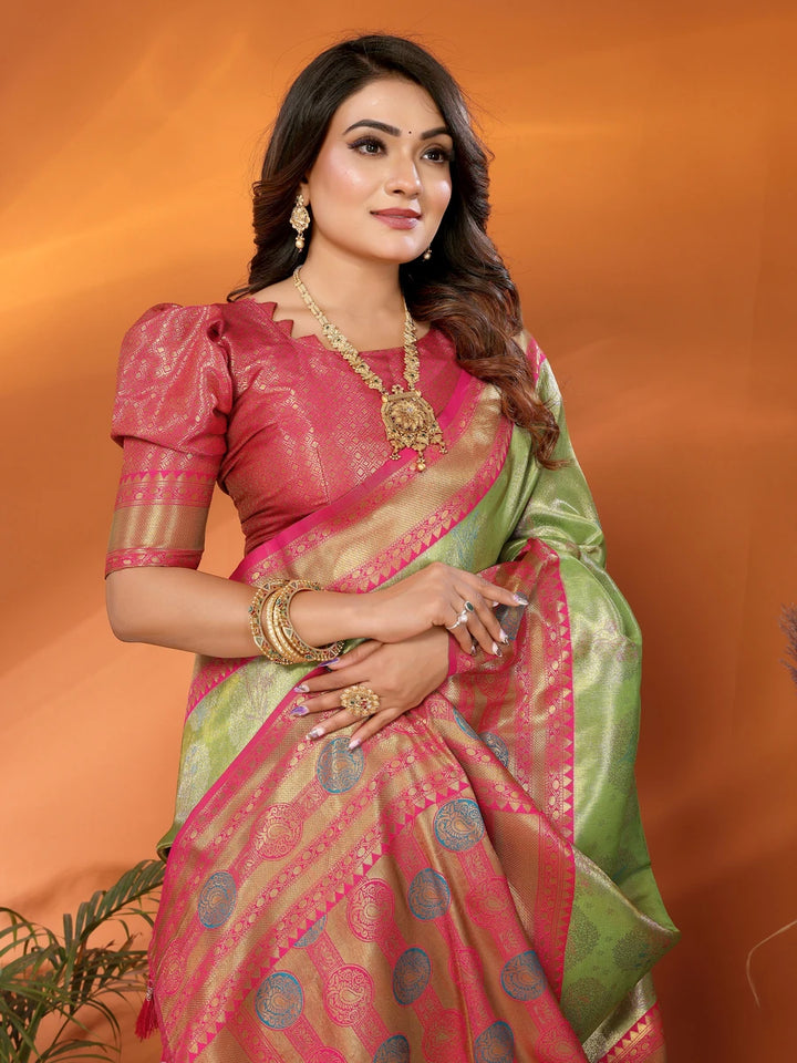 Banarasi Tissue Silk Saree | Wevon Paithani Design Festive & Wedding Wear