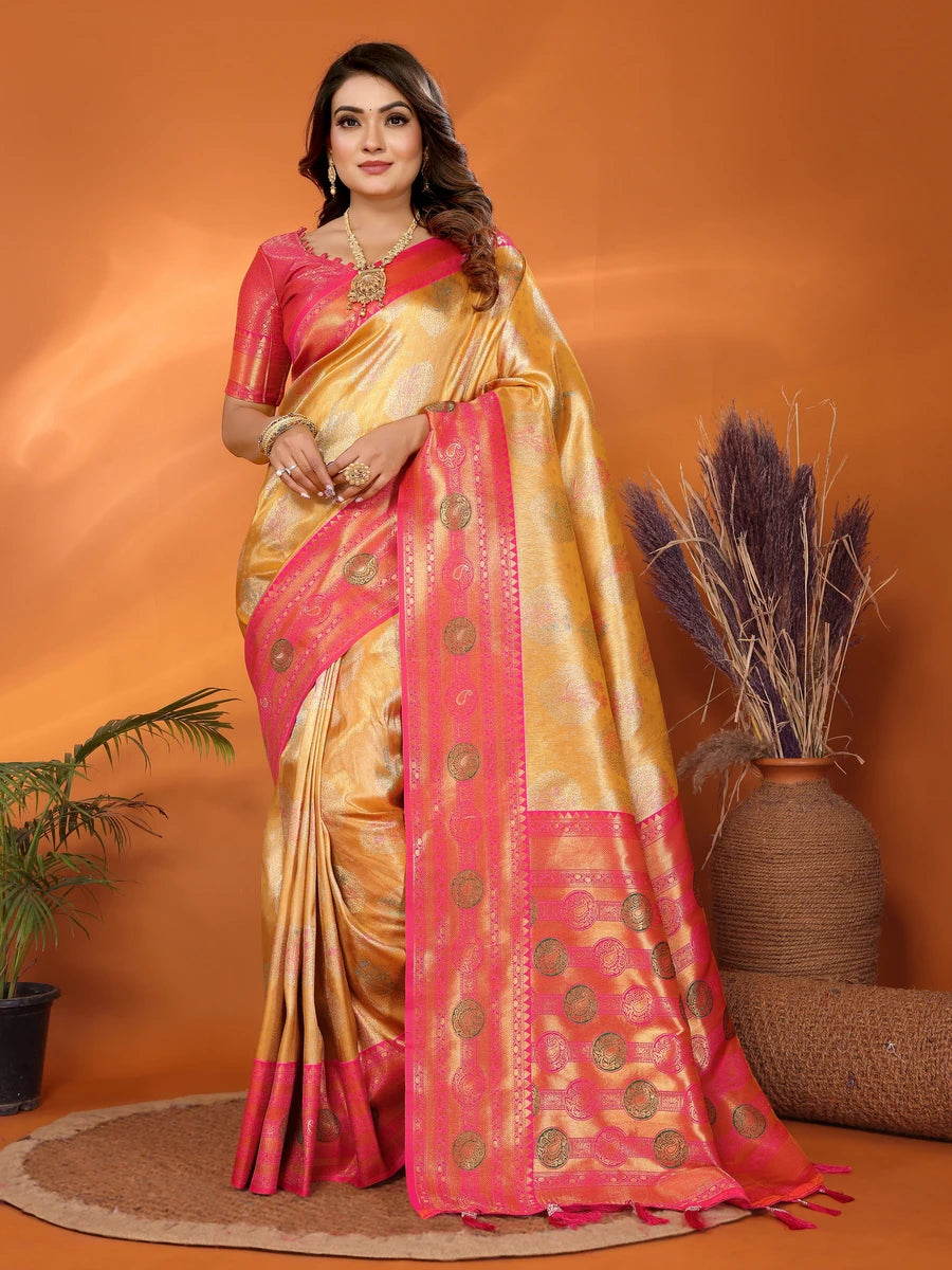 Banarasi Tissue Silk Saree | Wevon Paithani Design Festive & Wedding Wear