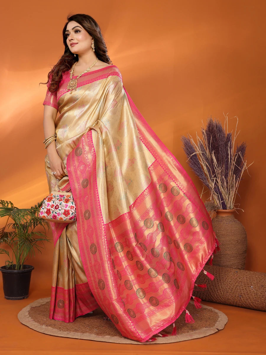 Banarasi Tissue Silk Saree | Wevon Paithani Design Festive & Wedding Wear