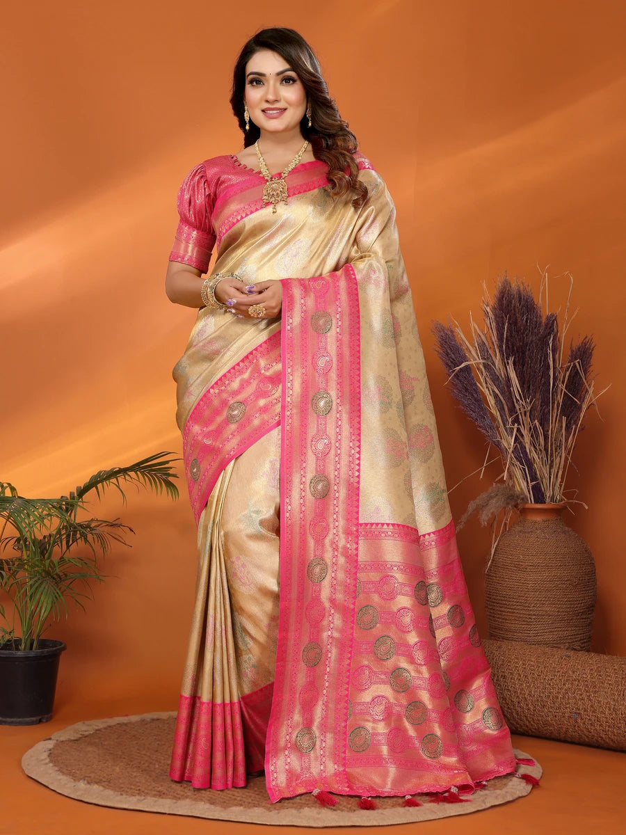 Banarasi Tissue Silk Saree | Wevon Paithani Design Festive & Wedding Wear