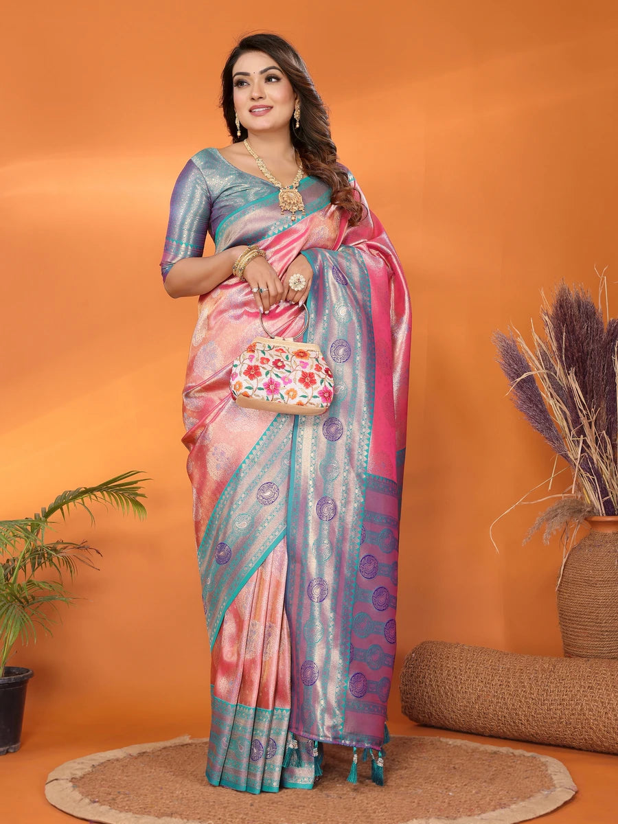 Banarasi Tissue Silk Saree | Wevon Paithani Design Festive & Wedding Wear