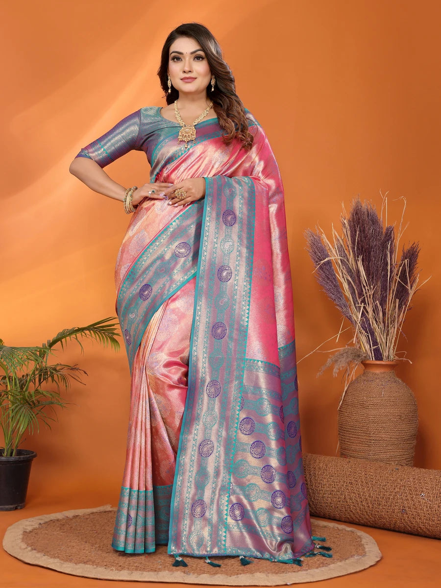 Banarasi Tissue Silk Saree | Wevon Paithani Design Festive & Wedding Wear