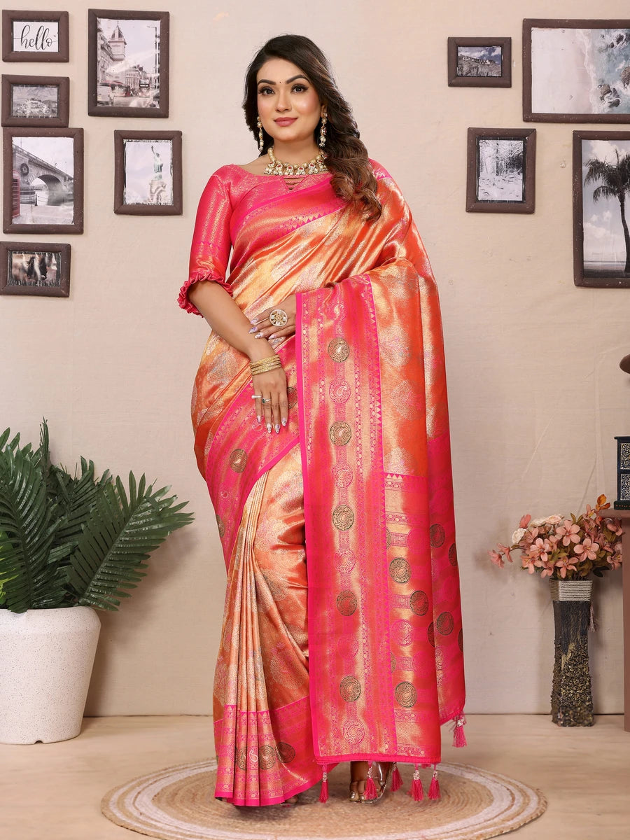 Banarasi Tissue Silk Saree | Wevon Paithani Design Festive & Wedding Wear