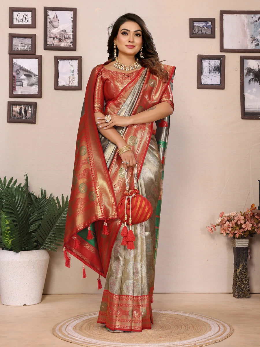 Banarasi Tissue Silk Saree | Wevon Paithani Design Festive & Wedding Wear