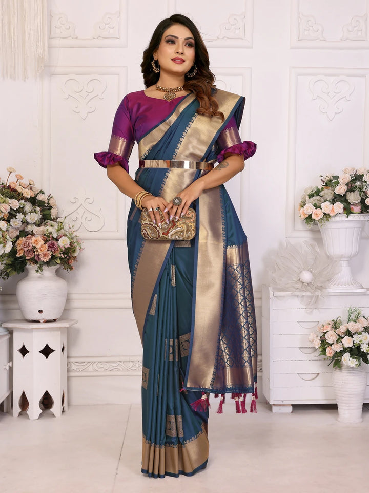 Designer Soft Silk Saree | Rich Wevon Jari Work Perfect Wedding Wear Outfit