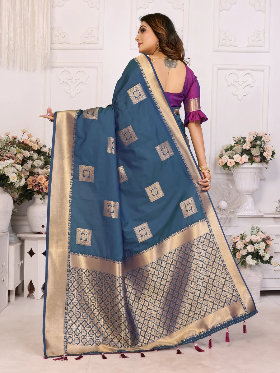 Designer Soft Silk Saree | Rich Wevon Jari Work Perfect Wedding Wear Outfit