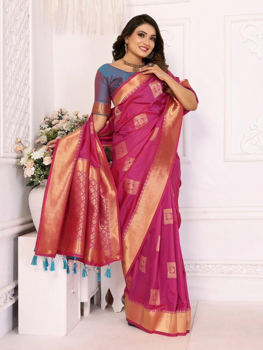 Designer Soft Silk Saree | Rich Wevon Jari Work Perfect Wedding Wear Outfit