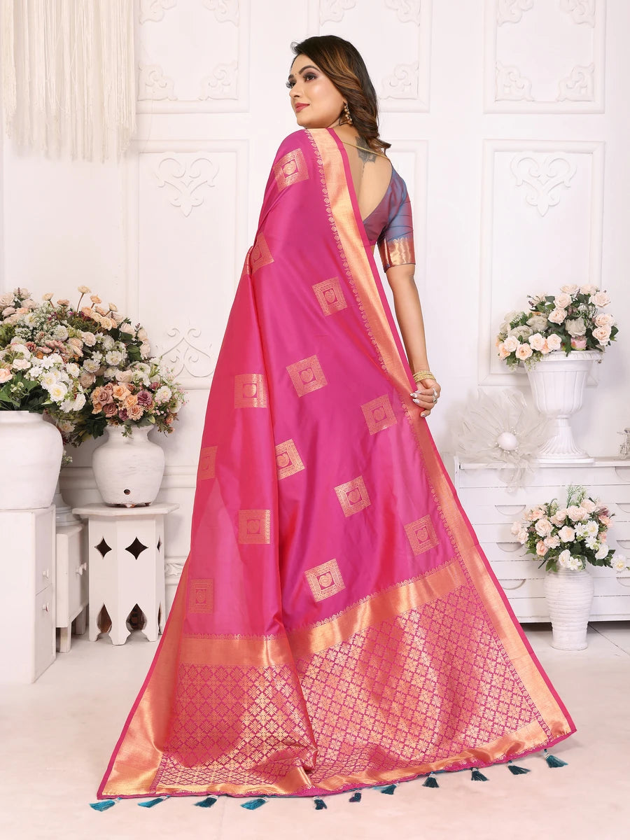 Designer Soft Silk Saree | Rich Wevon Jari Work Perfect Wedding Wear Outfit