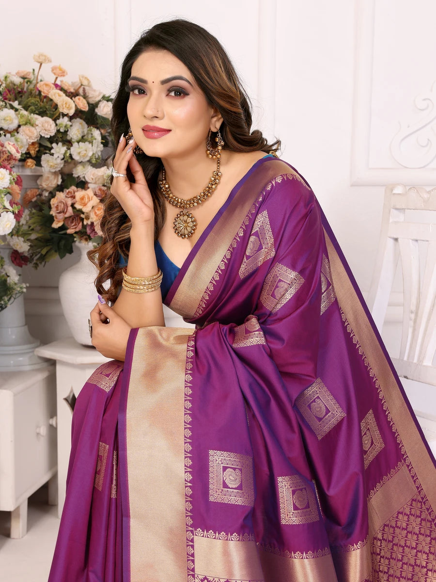 Designer Soft Silk Saree | Rich Wevon Jari Work Perfect Wedding Wear Outfit