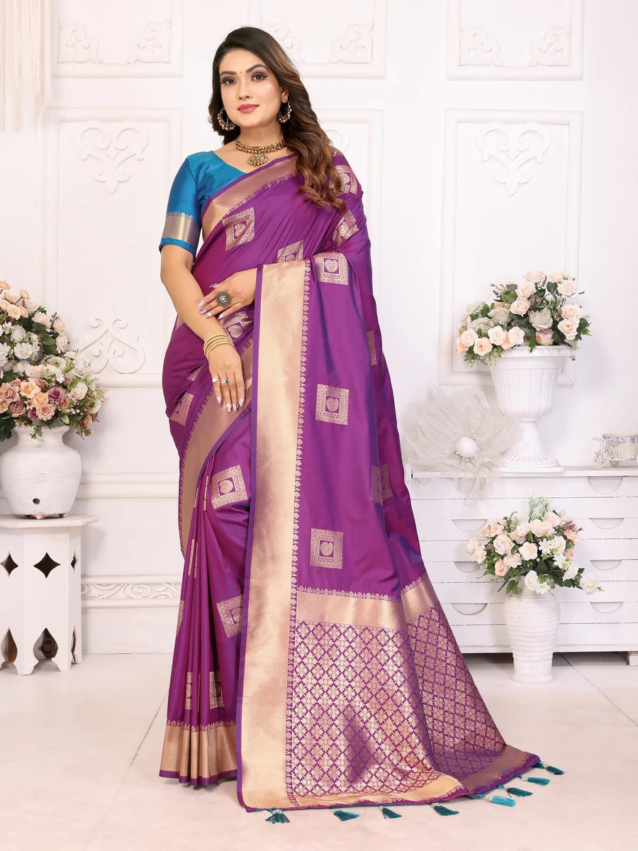 Designer Soft Silk Saree | Rich Wevon Jari Work Perfect Wedding Wear Outfit