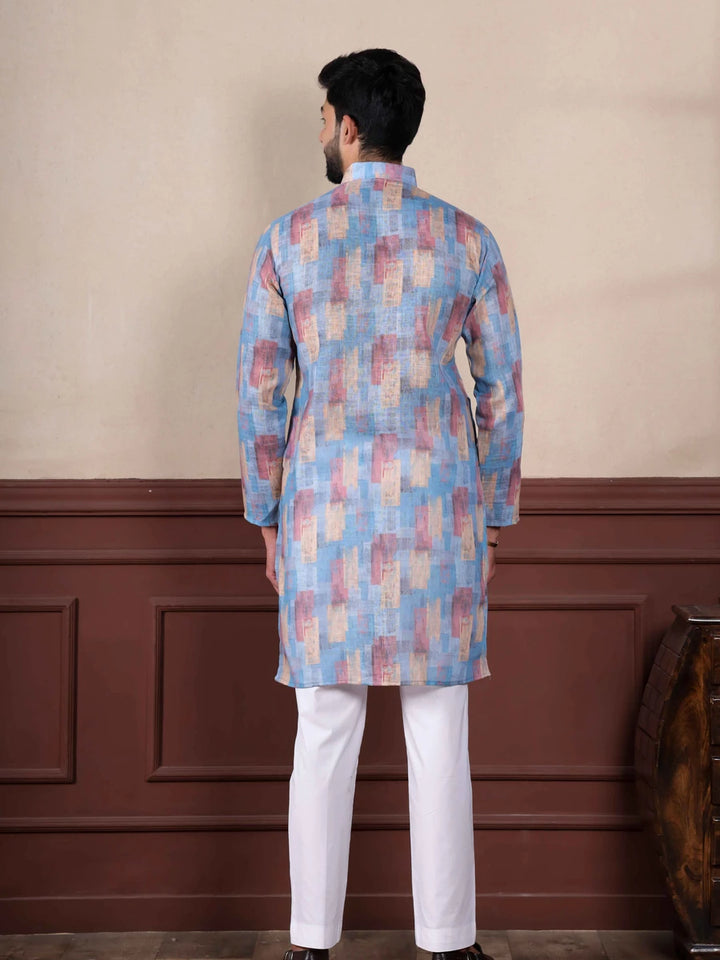 Stylish Multicolor Kurta Pajama | Designer Digital Printed Linen