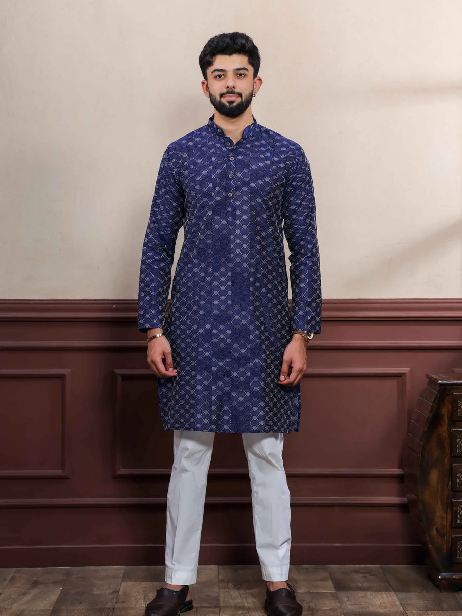 Elegant Cotton Kurta Pajama | Wevon Dobby Designer Wear