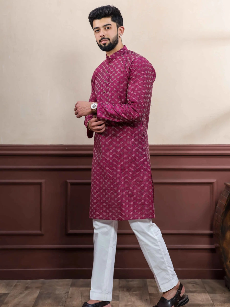 Elegant Cotton Kurta Pajama | Wevon Dobby Designer Wear