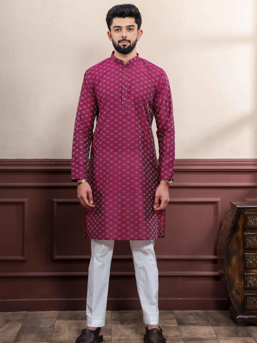 Elegant Cotton Kurta Pajama | Wevon Dobby Designer Wear