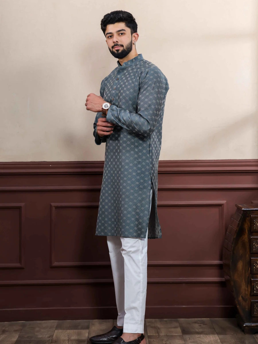 Elegant Cotton Kurta Pajama | Wevon Dobby Designer Wear