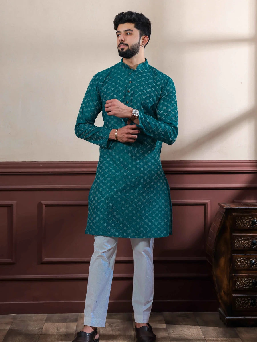 Elegant Cotton Kurta Pajama | Wevon Dobby Designer Wear