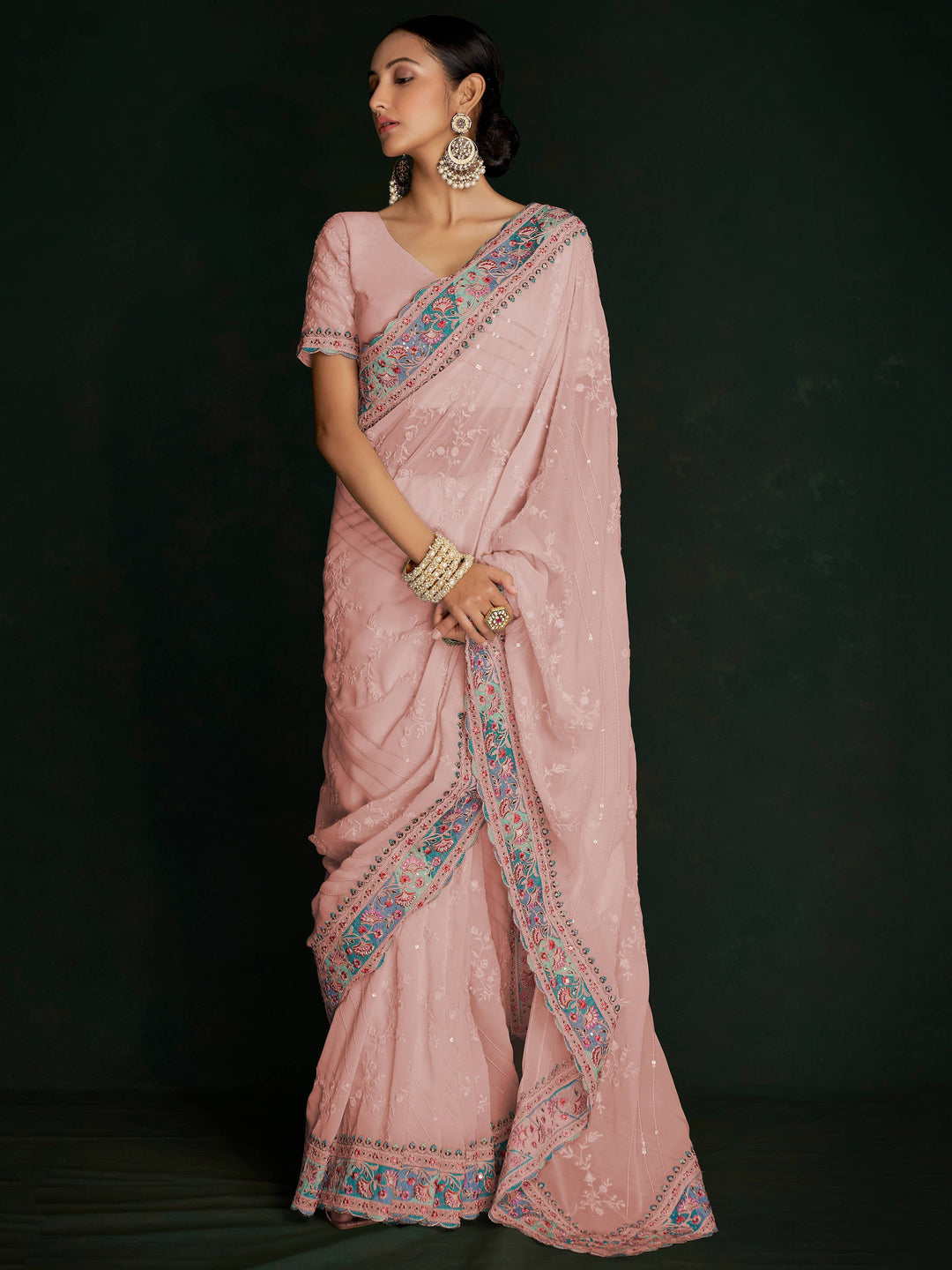 Vibrant color luxurious fabric exclusive attire crafted for elegance and style.