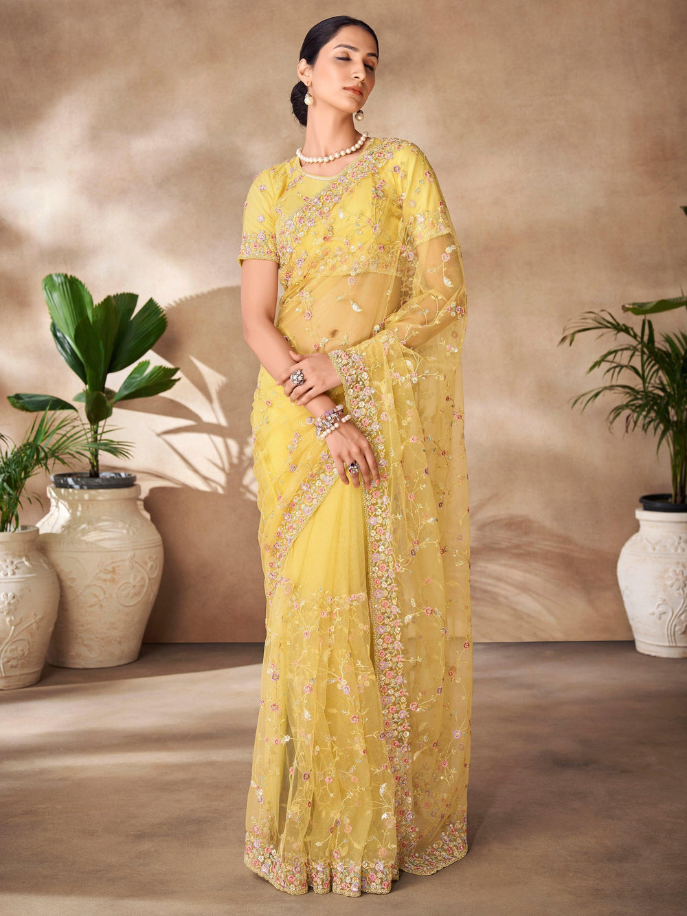 Vibrant color luxurious fabric exclusive attire crafted for elegance and style.