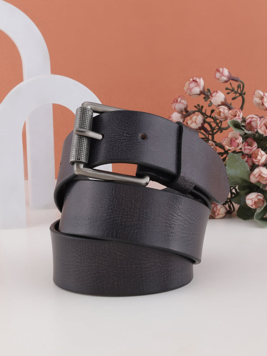 Top Grain Genuine Leather Men's Black Belt