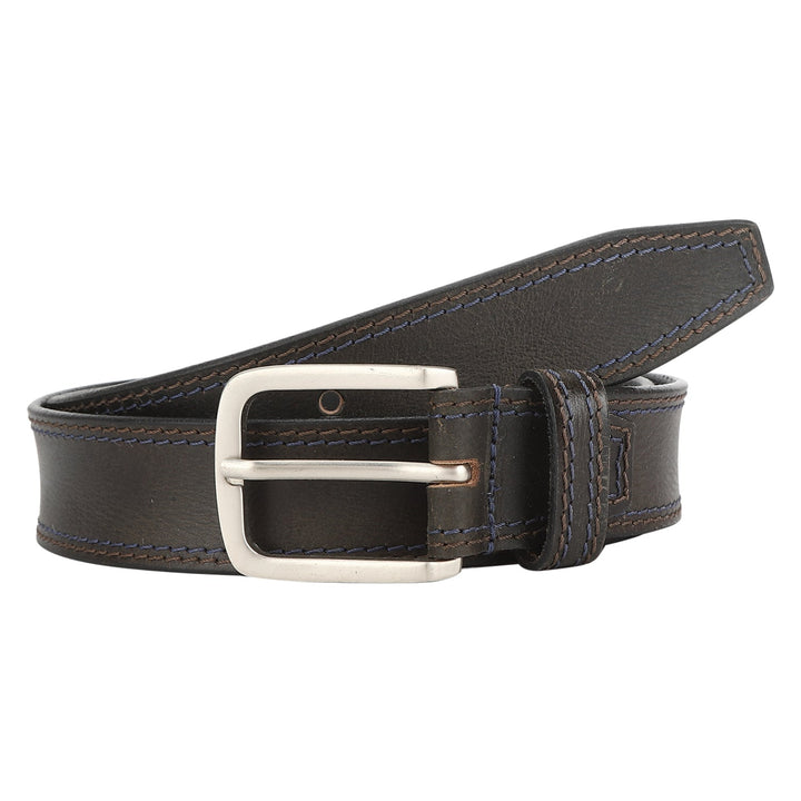 Contrast Stitch Casual Belt | Double-Stitched Genuine Leather Belt