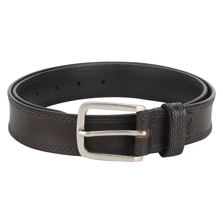 Contrast Stitch Casual Belt | Double-Stitched Genuine Leather Belt