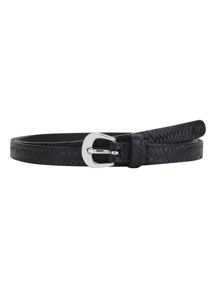 black embossed belt