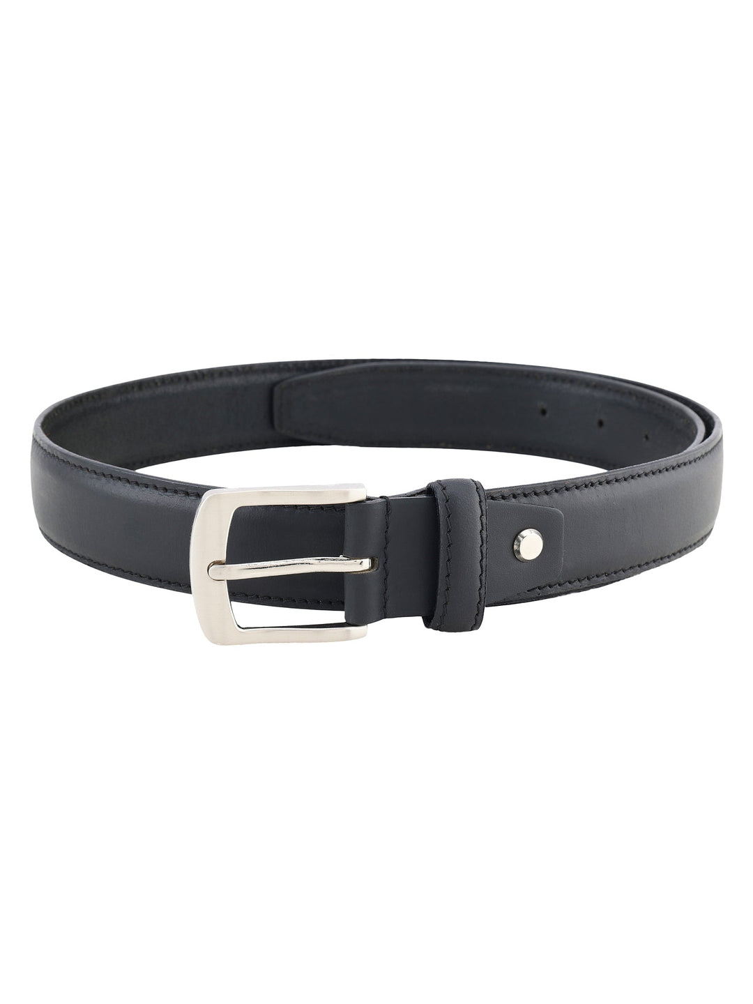 Formal Black Stitch Design Genuine Leather Men's Belt