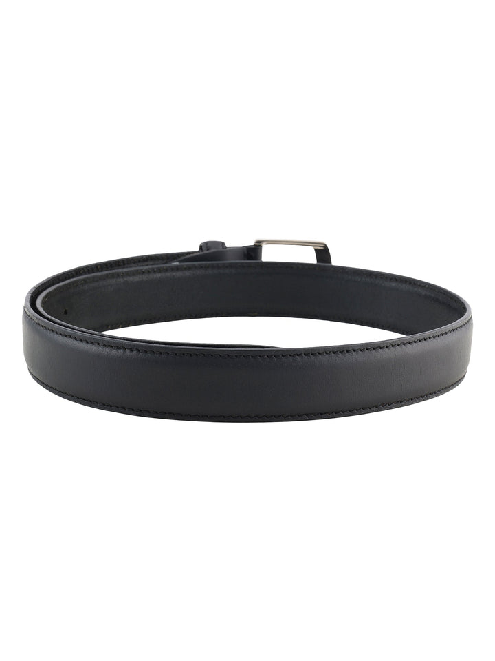 Formal Black Stitch Design Genuine Leather Men's Belt