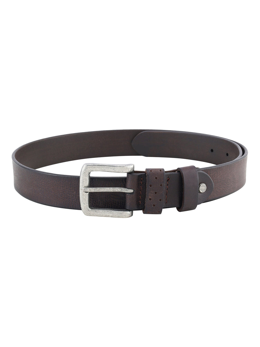 Full Grain Genuine Leather Men's Dark Brown Belt