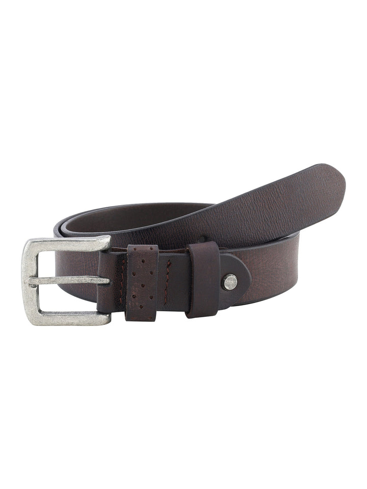 Full Grain Genuine Leather Men's Dark Brown Belt