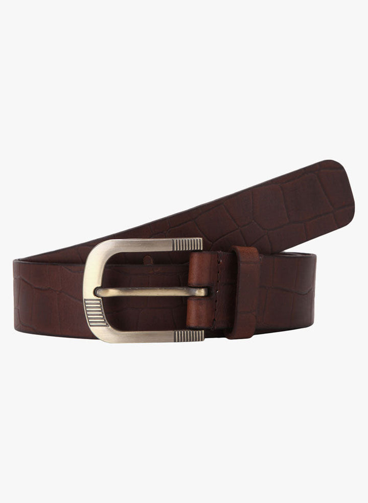 brown croco mens belt