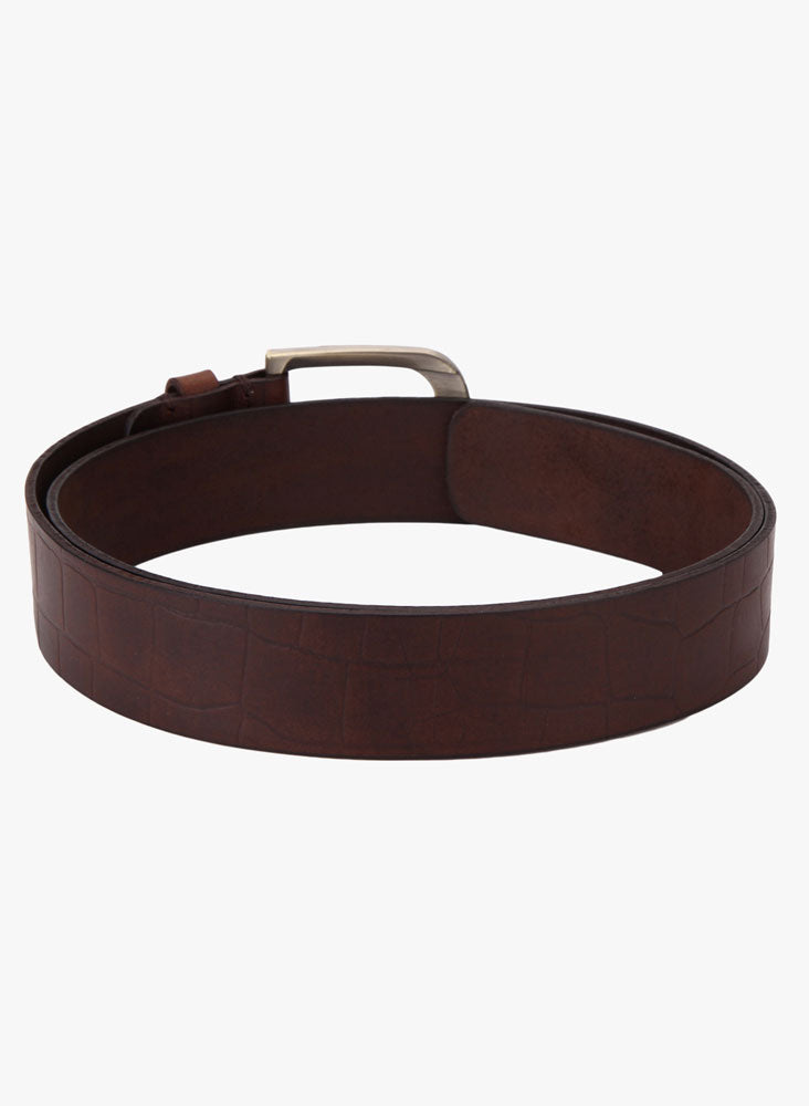 brown croco mens belt