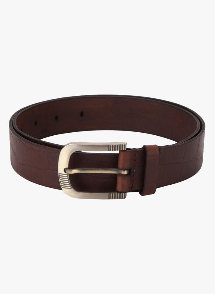 brown croco mens belt