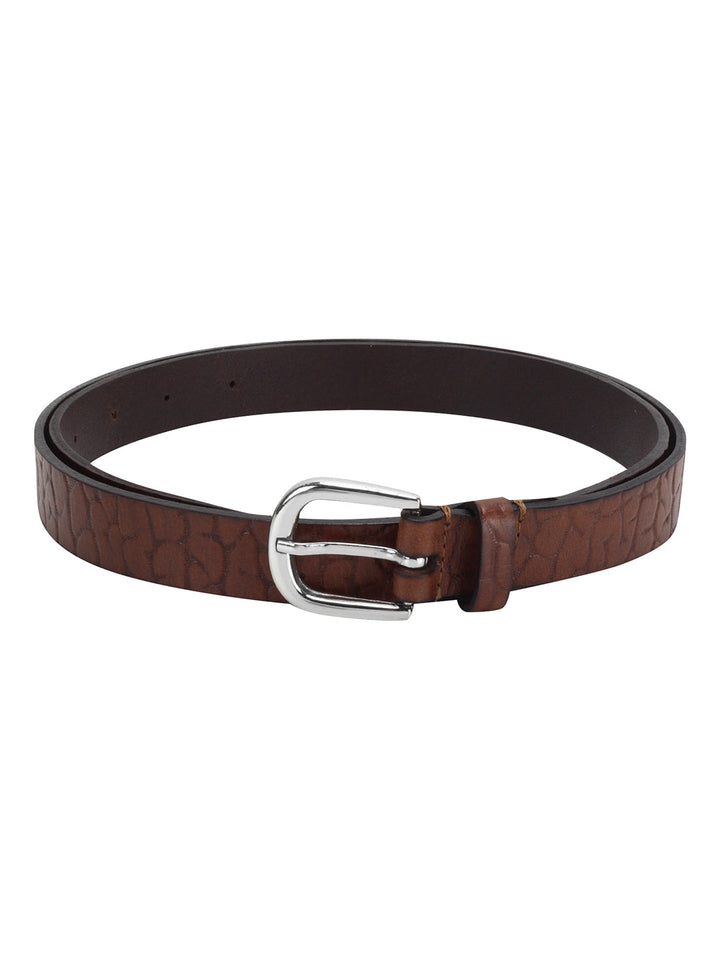 Brown Croc Embossed Women's Genuine Leather Belt | Stylish Fashion Accessory