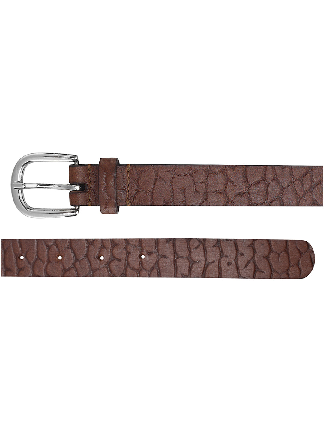 Brown Croc Embossed Women's Genuine Leather Belt | Stylish Fashion Accessory