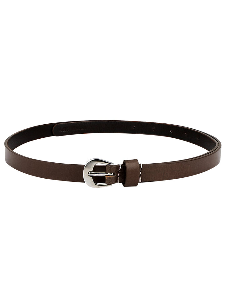 Brown Genuine Leather Women's Slim Belt | Elegant Accessory for Outfits