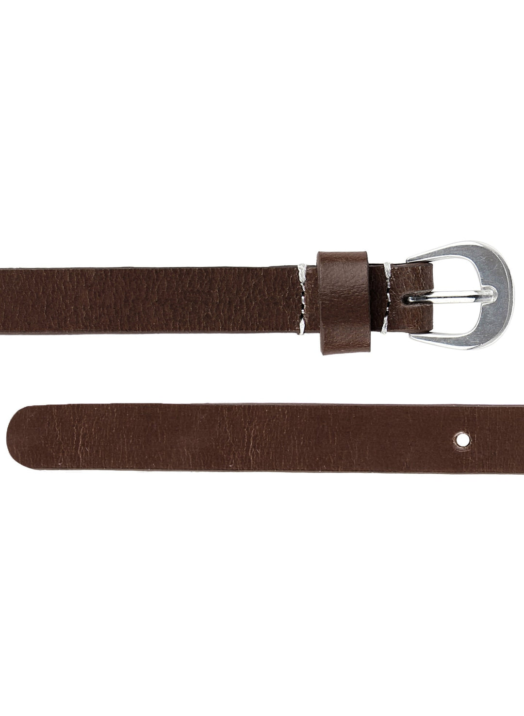 Brown Genuine Leather Women's Slim Belt | Elegant Accessory for Outfits