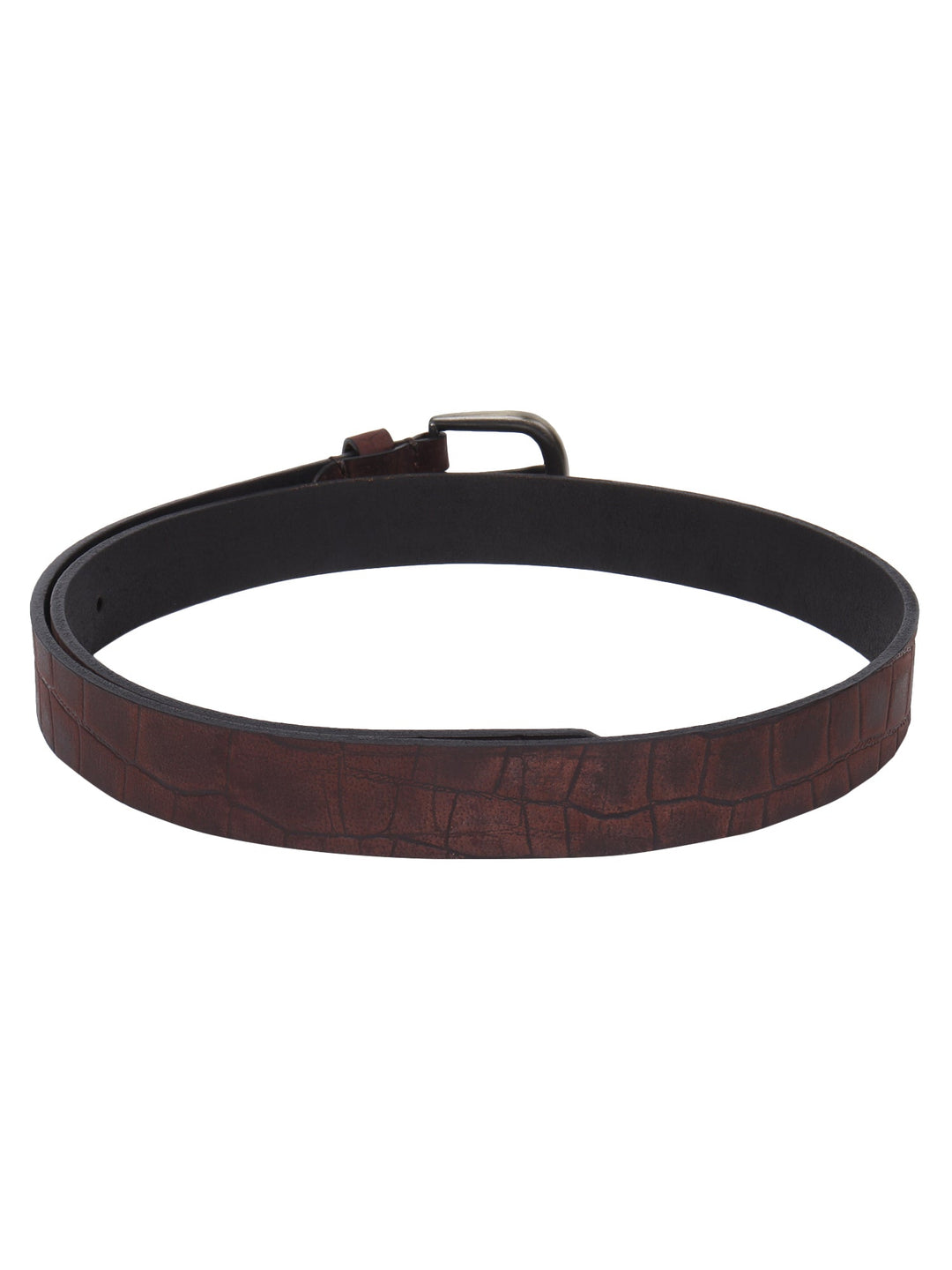 Croc Embossed Genuine Leather Women's Belt | Elegant Two-Tone Design