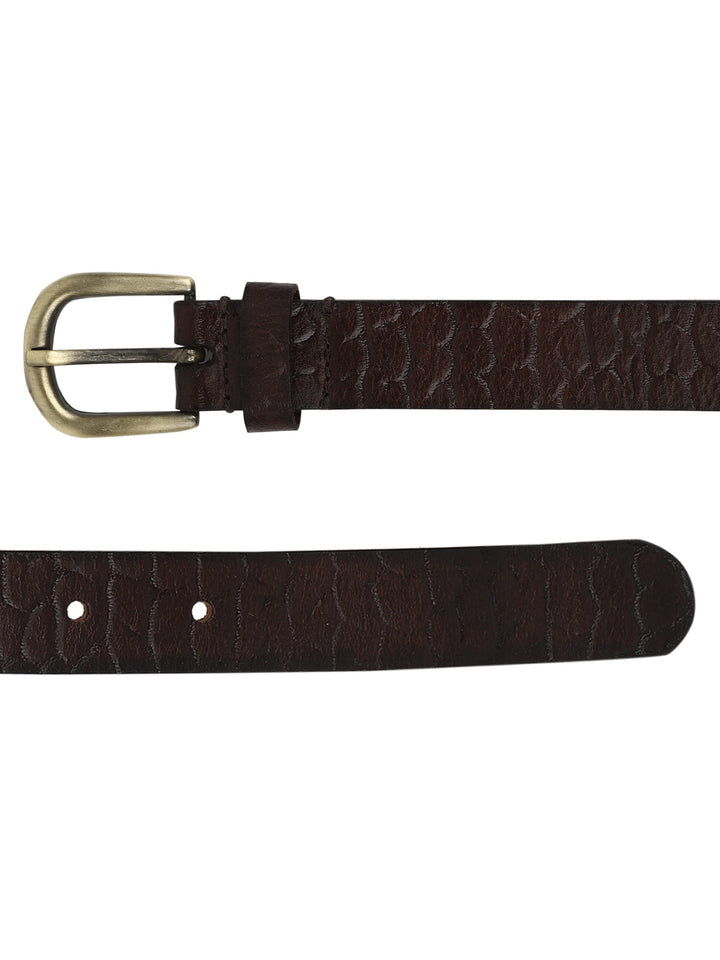 Genuine Leather Croco Embossed Women's Belt | Elegant Two-Tone Design