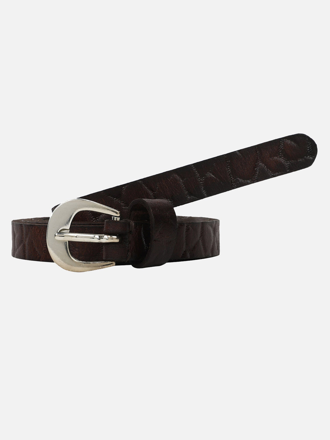 Brown Croc Patterned Women's Belt | Elegant Genuine Leather Accessory