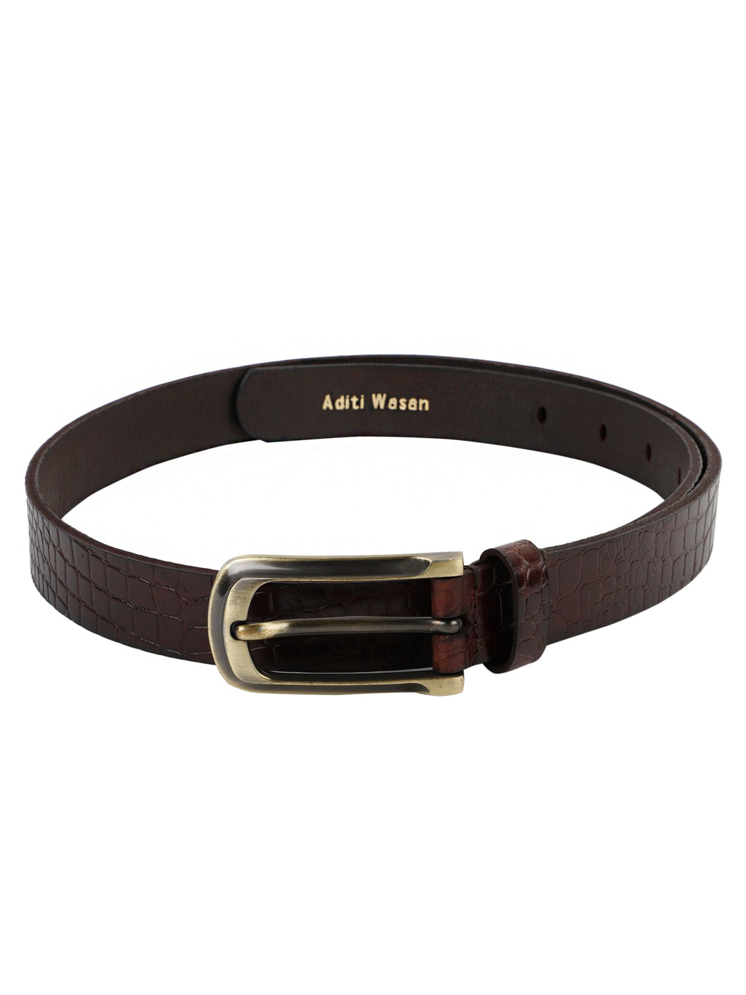 Brown Croco Embossed Genuine Leather Women's Belt | Elegant Fashion Accessory