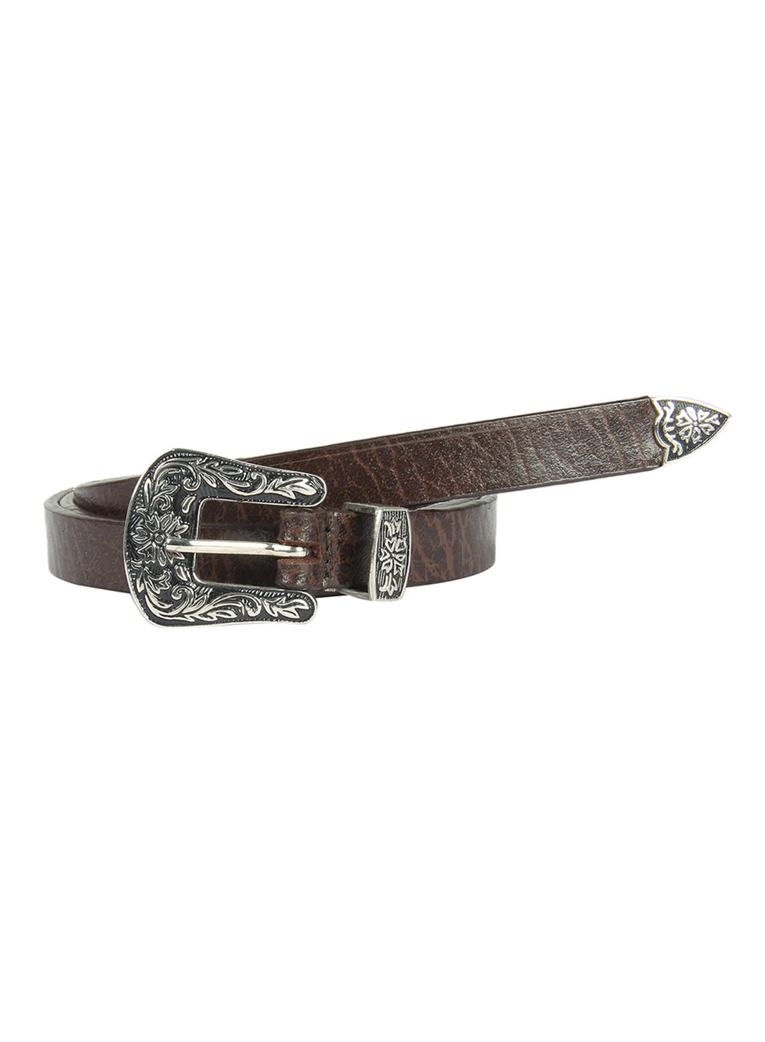 Two-tone brown cowboy belt - Aditi Wasan