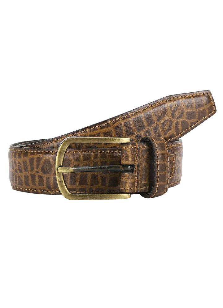 Cognac croc embossed belt Aditi Wasan