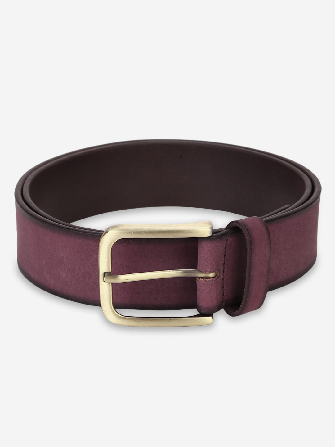 Elegant Genuine Leather Two-Tone Maroon Belt | Stylish Accessory for Attire