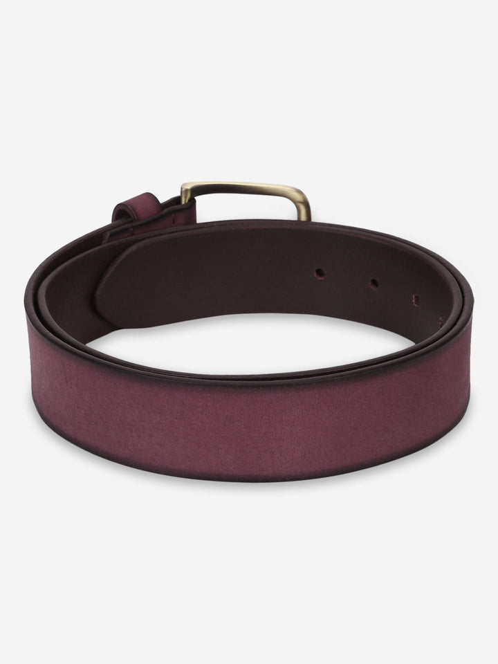 Elegant Genuine Leather Two-Tone Maroon Belt | Stylish Accessory for Attire