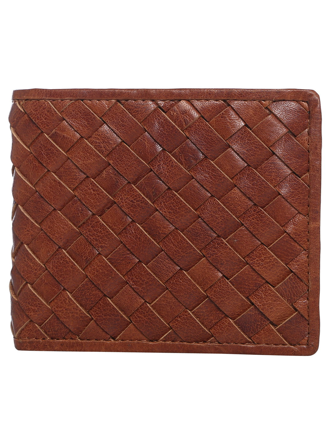 Tan Woven Design Wallet - Aditi Wasan