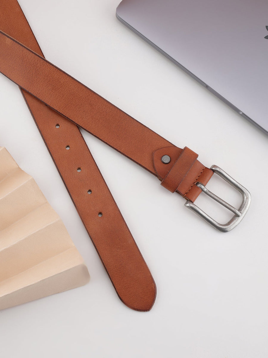 Casual Genuine Leather Men's Tan Belts